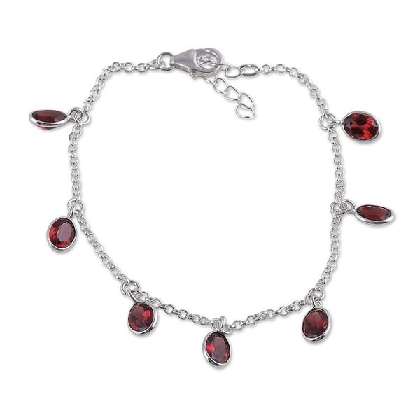 Alternate image for Sterling Silver Charm Bracelet with 7-Carat Garnet Jewels Dancing Devotion