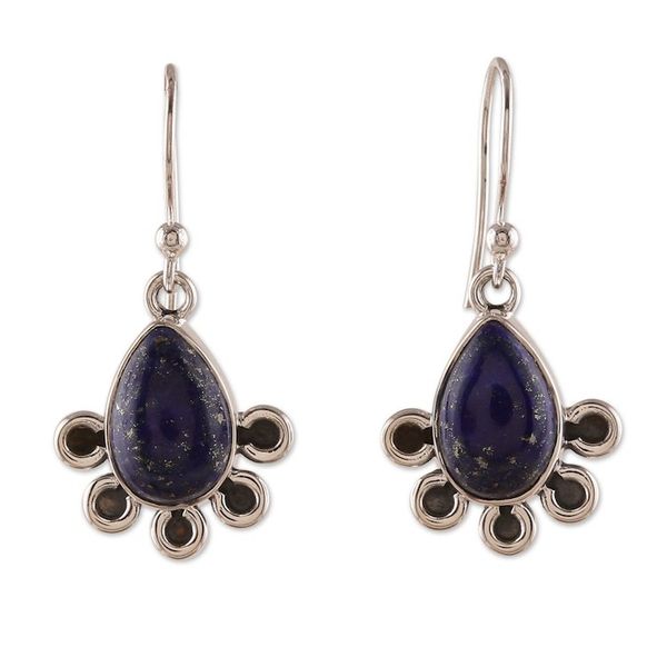Alternate image for Sterling Silver Dangle Earrings with Lapis Lazuli Stones Royal Magnetism