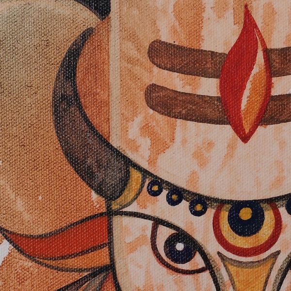 Alternate image for Signed Expressionist Traditional Acrylic Painting from India Mangal Mahadev