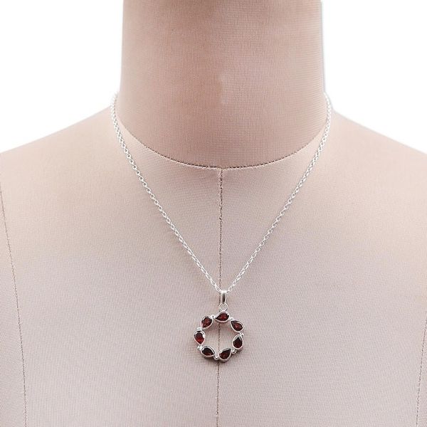 Alternate image for Five-Carat Natural Garnet Vortex-Shaped Pendant Necklace Romance Within