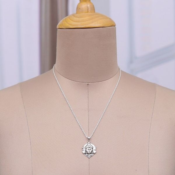 Alternate image for Traditional Sterling Silver Hanuman Pendant Necklace Trimukhi Hanuman