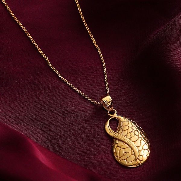 Alternate image for High-Polished Traditional Brass Pendant Necklace from India A Sacred Drop