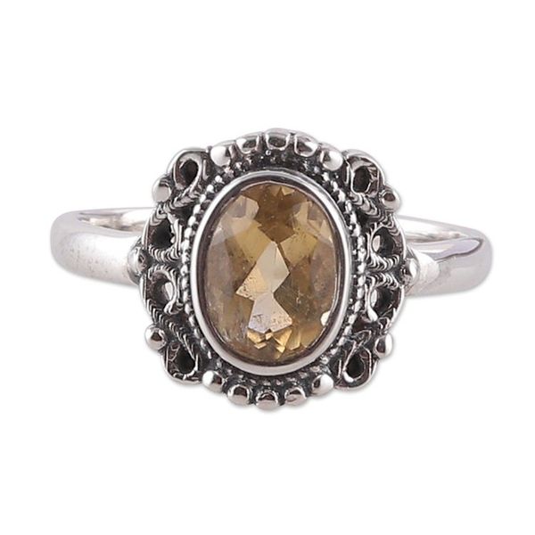 Alternate image for Baroque-Inspired Faceted One-Carat Citrine Single Stone Ring Joyous Memory