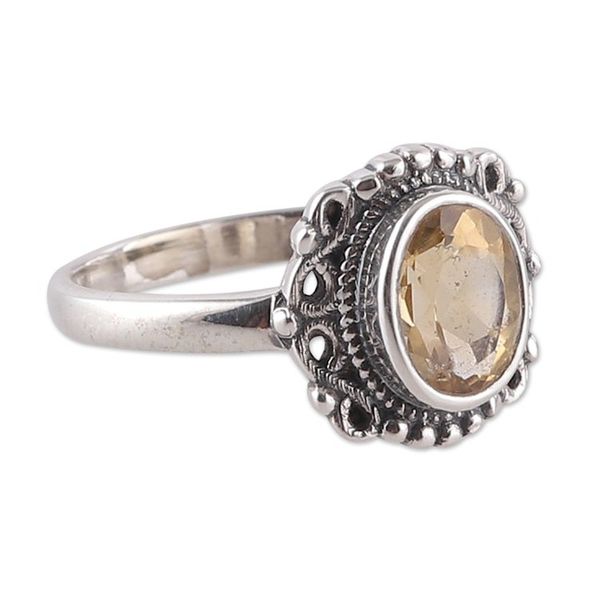 Alternate image for Baroque-Inspired Faceted One-Carat Citrine Single Stone Ring Joyous Memory