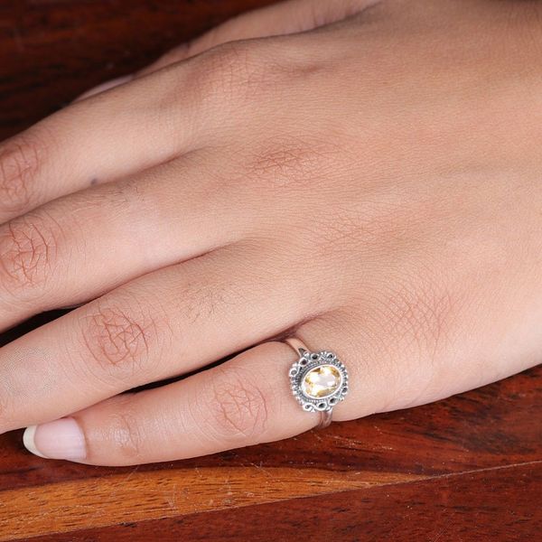 Alternate image for Baroque-Inspired Faceted One-Carat Citrine Single Stone Ring Joyous Memory