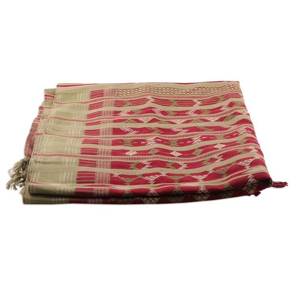 Alternate image for Handcrafted Cherry and Green Cotton Throw from India Jodhpur Glory