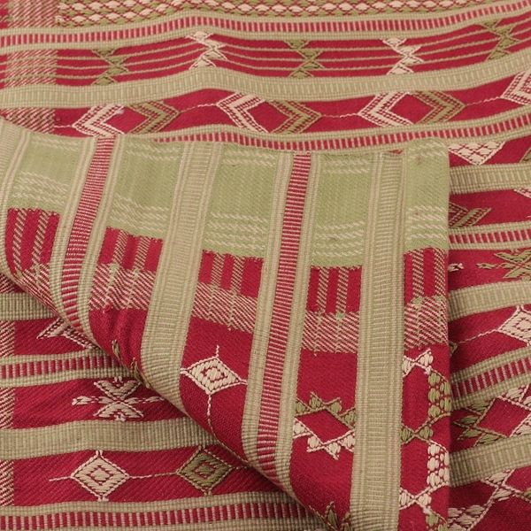 Alternate image for Handcrafted Cherry and Green Cotton Throw from India Jodhpur Glory