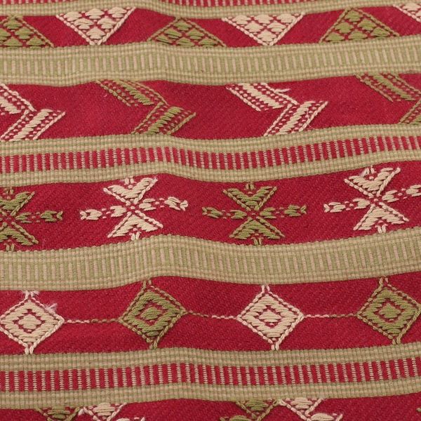 Alternate image for Handcrafted Cherry and Green Cotton Throw from India Jodhpur Glory