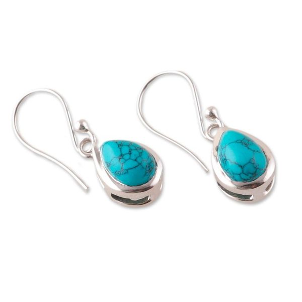 Alternate image for Polished Drop-Shaped Calcite Dangle Earrings from India Sky Droplets