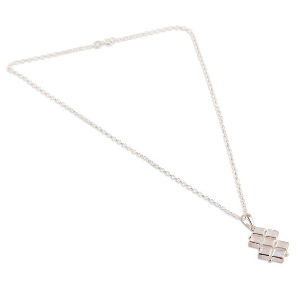 Alternate image for Natural Two-Carat Rainbow Moonstone Pendant Necklace Misty Energy