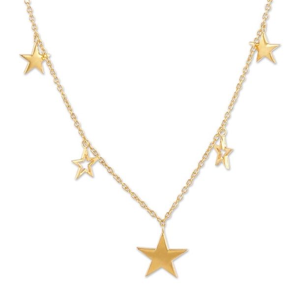 Alternate image for Adjustable Gold-Plated Star-Themed Charm Necklace from India Star Spark