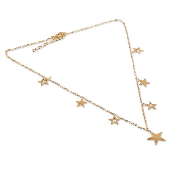 Alternate image for Adjustable Gold-Plated Star-Themed Charm Necklace from India Star Spark