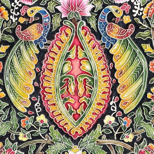Alternate image for Traditional Floral Marble Dust Relief Wall Art from India Floral Fascination