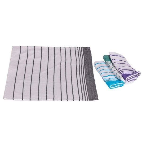 Alternate image for Set of 4 Handwoven Striped Cotton Napkins in Serene Hues Striped Meals