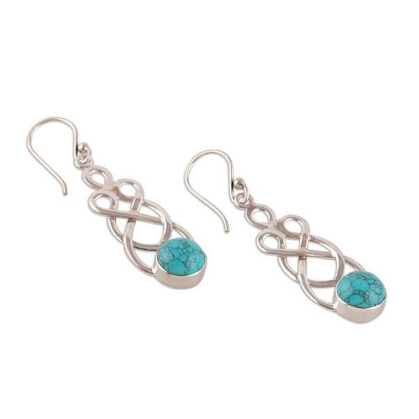 Alternate image for Polished Calcite Cabochon Dangle Earrings from India Intellectual Twists