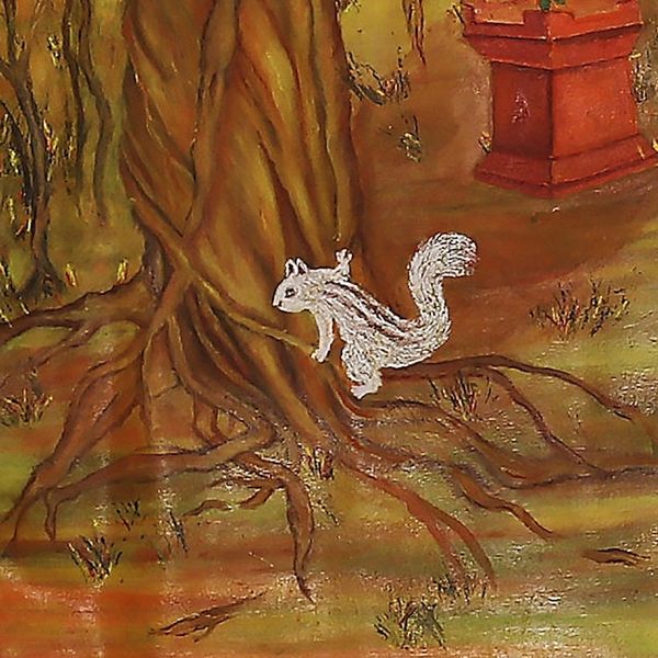 Alternate image for Oil Landscape Painting of Traditional Rural Hindu Temple Temple Scene