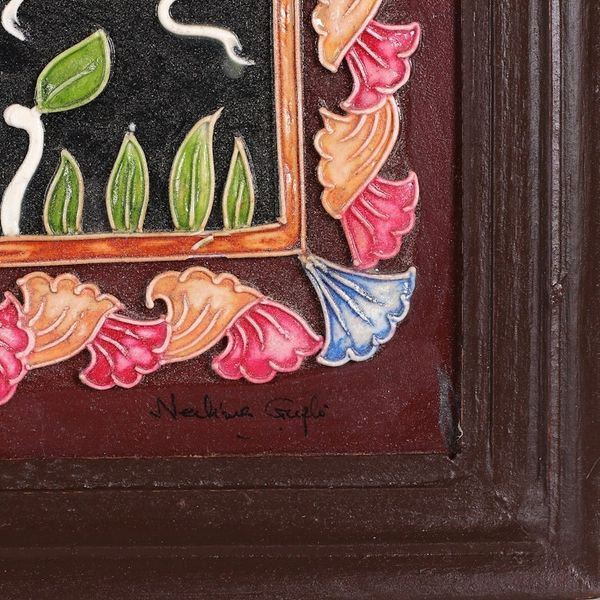 Alternate image for Nature-Themed Painted Marble Dust Relief Wall Art Bird Connection