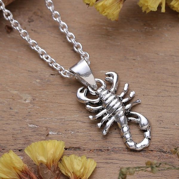 Alternate image for Scorpion-Themed Sterling Silver Pendant Necklace Scorpion Power