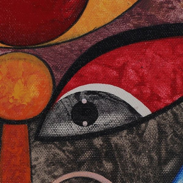 Alternate image for Signed Expressionist Traditional Acrylic Mahakali Painting Mahakali