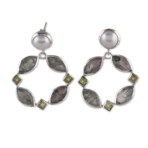 Alternate image for Faceted 10-Carat Multi-Gemstone Dangle Earrings from India Era of Fortune