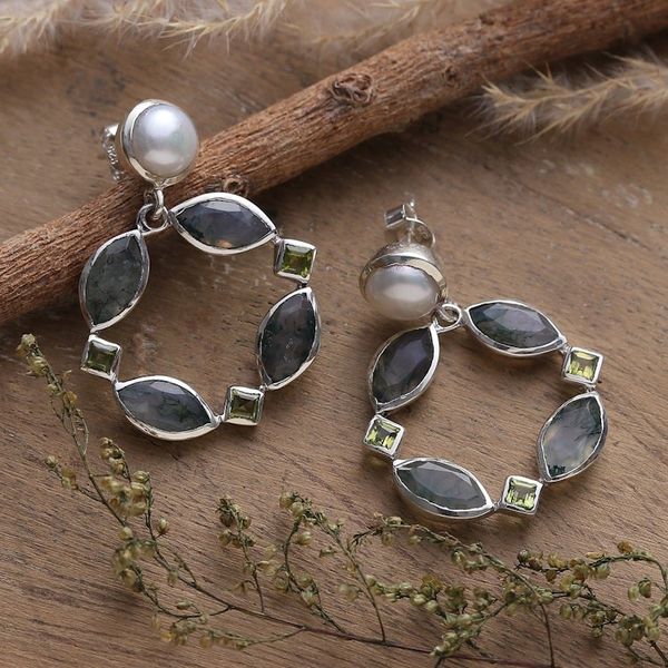 Alternate image for Faceted 10-Carat Multi-Gemstone Dangle Earrings from India Era of Fortune