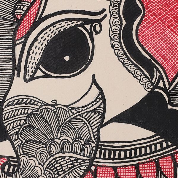 Alternate image for Madhubani Triptych Painting of Hindu God Ganapati Ganesha Ganapati
