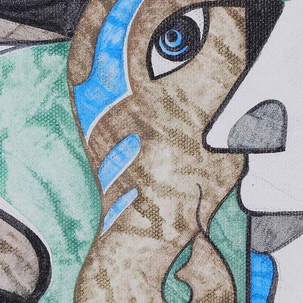 Alternate image for Signed Expressionist Traditional Acrylic Hindu Painting Shivalya