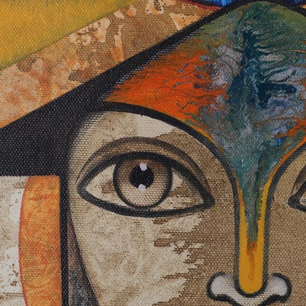 Alternate image for Signed Expressionist Traditional Acrylic Draupadi Painting Draupadi