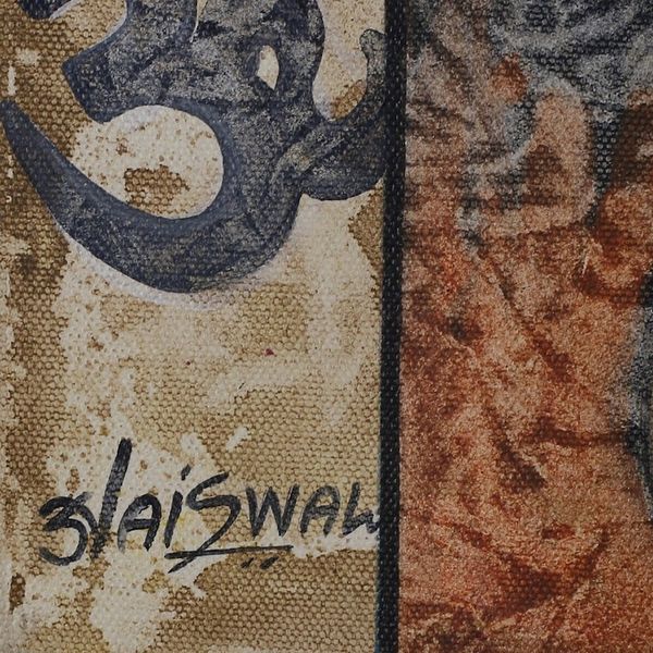 Alternate image for Signed Expressionist Traditional Acrylic Draupadi Painting Draupadi