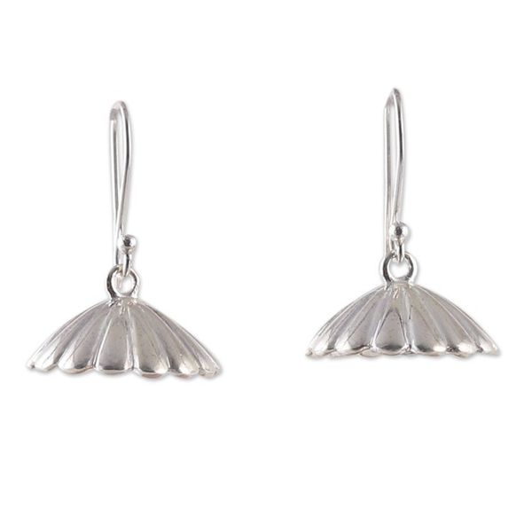 Alternate image for High-Polished Sterling Silver Parasol-Shaped Dangle Earrings Dazzling Parasol