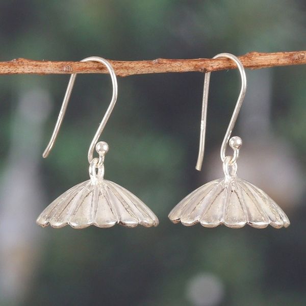 Alternate image for High-Polished Sterling Silver Parasol-Shaped Dangle Earrings Dazzling Parasol