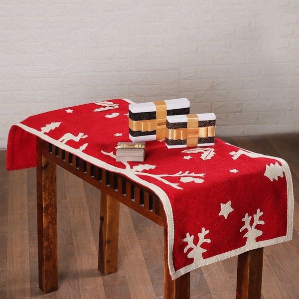 Alternate image for Handmade Applique Wool Felt Christmas Table Runner in Red Red Holidays