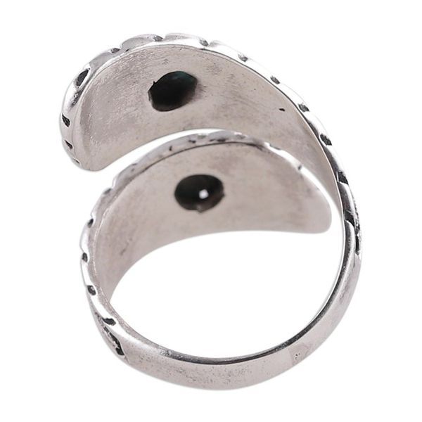 Alternate image for Classic Leafy and Floral Reconstituted Turquoise Wrap Ring Call from Paradise