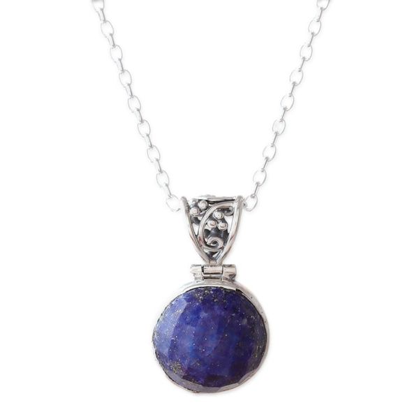 Alternate image for 14-Carat Faceted Checkerboard Lapis Lazuli Pendant Necklace True Magic