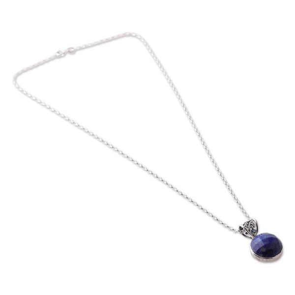 Alternate image for 14-Carat Faceted Checkerboard Lapis Lazuli Pendant Necklace True Magic