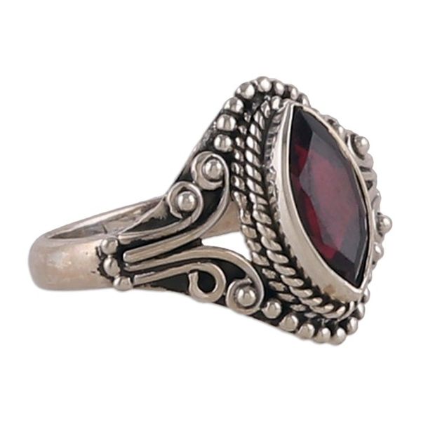 Alternate image for Natural One-Carat Garnet Single Stone Ring from India Passionate Luxury