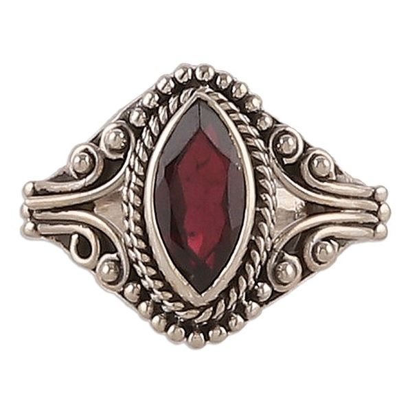 Alternate image for Natural One-Carat Garnet Single Stone Ring from India Passionate Luxury
