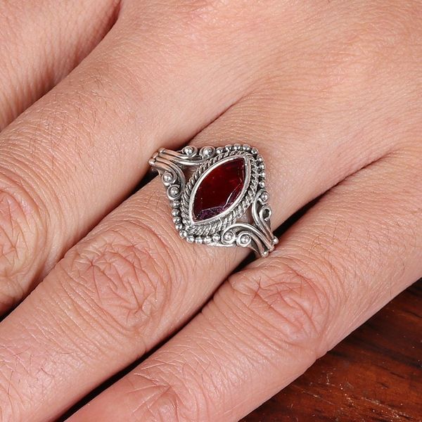 Alternate image for Natural One-Carat Garnet Single Stone Ring from India Passionate Luxury