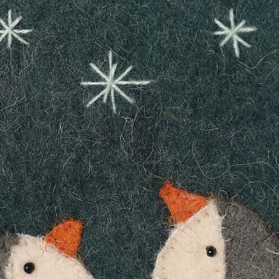 Alternate image for Set of 2 Handcrafted Holiday-Themed Wool Felt Mobile Cases Holiday Vibes