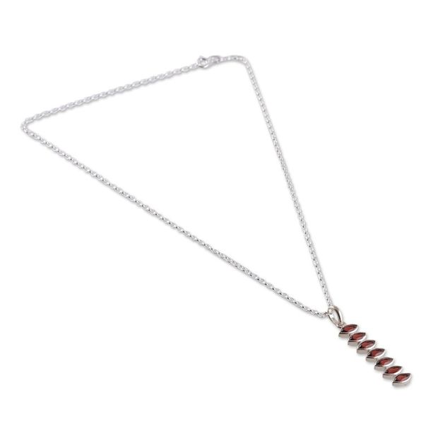 Alternate image for Natural Three-Carat Garnet Pendant Necklace from India Romantic Balance