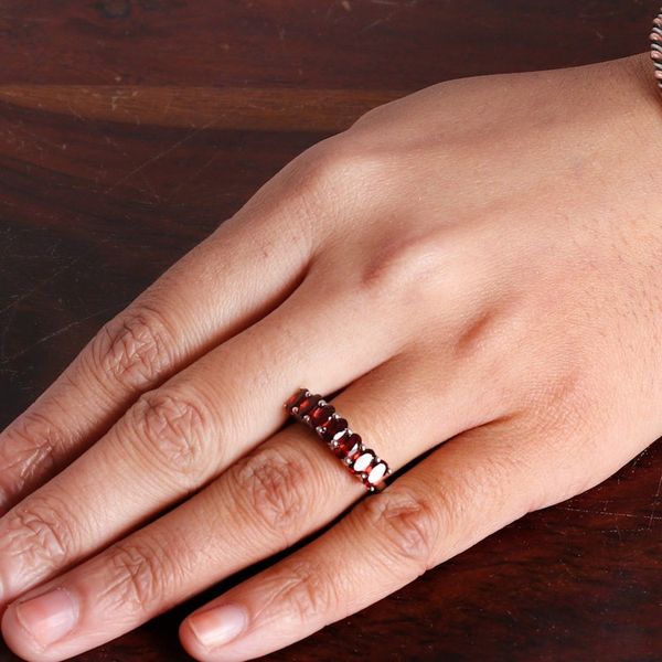 Alternate image for Polished One-Carat Faceted Garnet Cocktail Ring from India Positive Passion