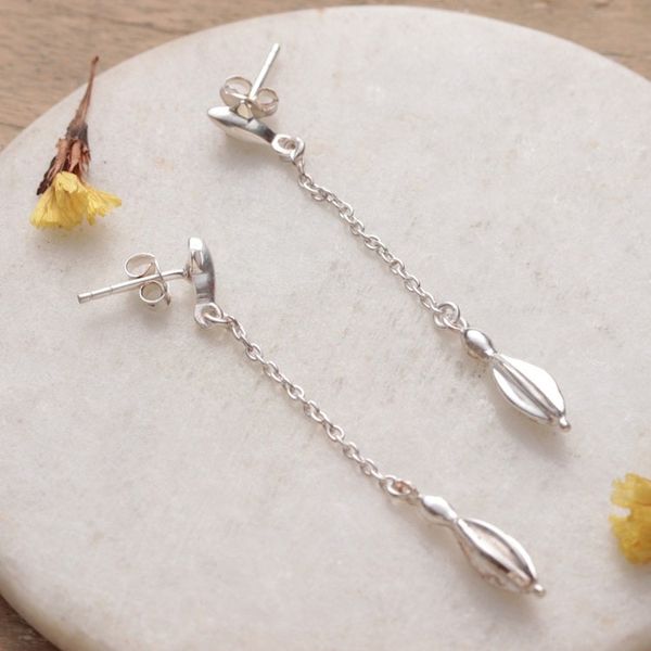 Alternate image for Polished Modern Sterling Silver Dangle Earrings from India Sublime Dance