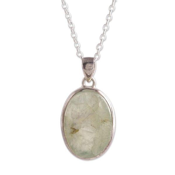 Alternate image for Sterling Silver Necklace with Freeform Apatite Pendant Learning Spirit