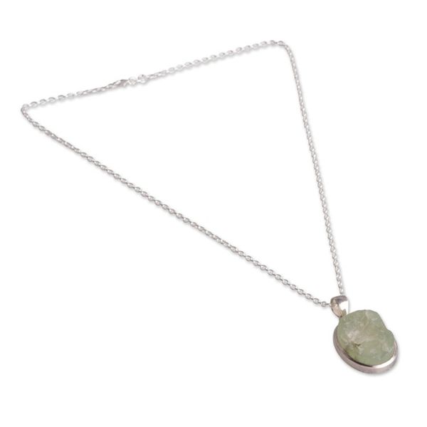 Alternate image for Sterling Silver Necklace with Freeform Apatite Pendant Learning Spirit