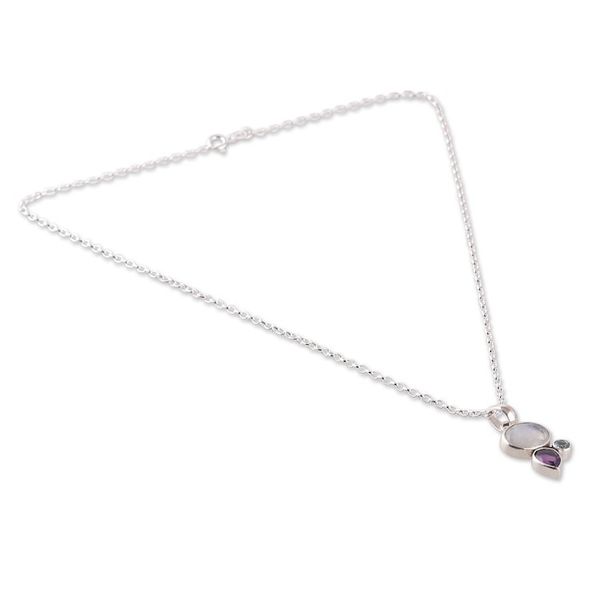 Alternate image for Faceted Six-Carat Multi-Gemstone Pendant Necklace Pieces of Harmony