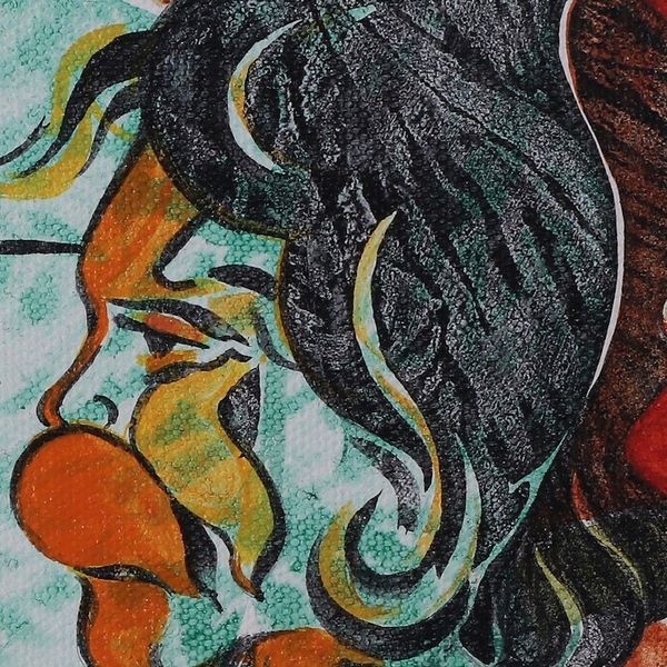 Alternate image for Signed Impressionist Traditional Acrylic Ganesha Painting First Worship