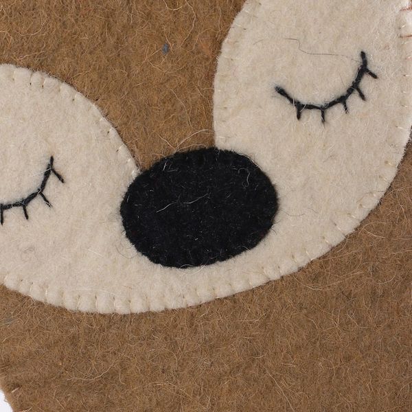 Alternate image for Hand-Stitched Applique Wool Felt Reindeer Christmas Stocking Sleeping Deer