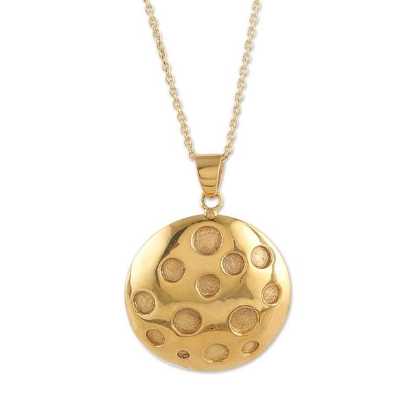 Alternate image for High-Polished Brass Pendant Necklace from India Solar Dots