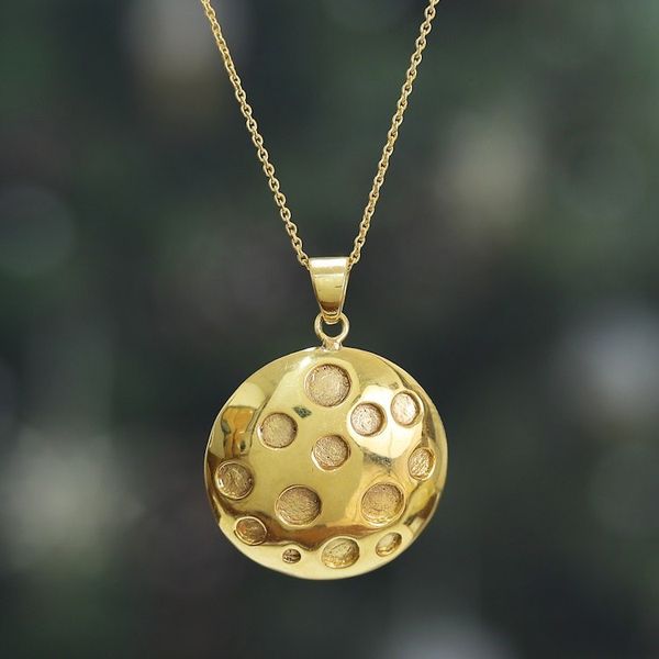 Alternate image for High-Polished Brass Pendant Necklace from India Solar Dots