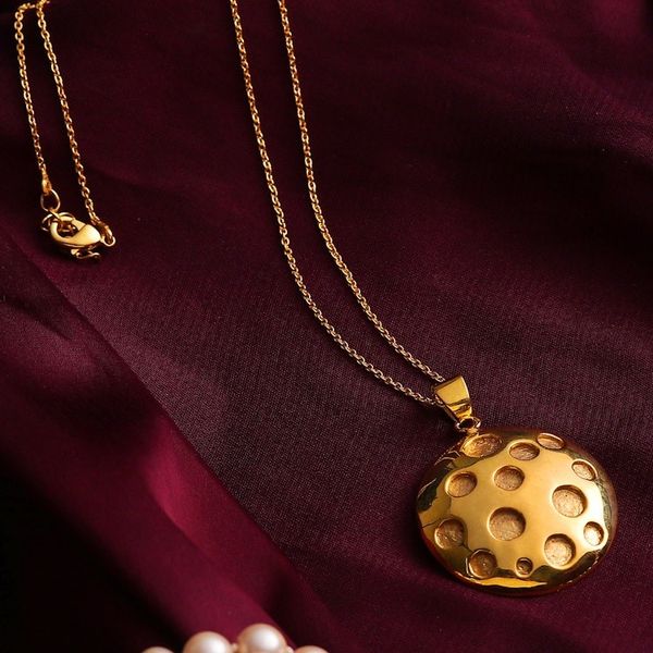 Alternate image for High-Polished Brass Pendant Necklace from India Solar Dots